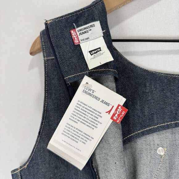 Vtg Levis Dress Womens Large Blue Engineered Dark Denim Y2K 1999 Cool Western - Picture 8 of 16